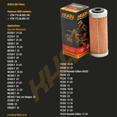 Filtro de Aceite KHAN KF-652