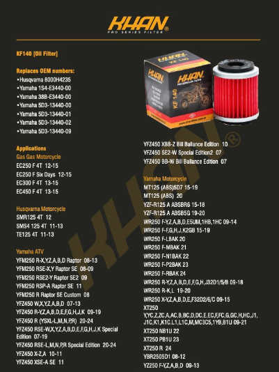 Filtro de Aceite KHAN KF-140