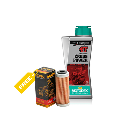 Motorex Cross Power 10W/50 + Filtro de Aceite Gratis KAHN 652